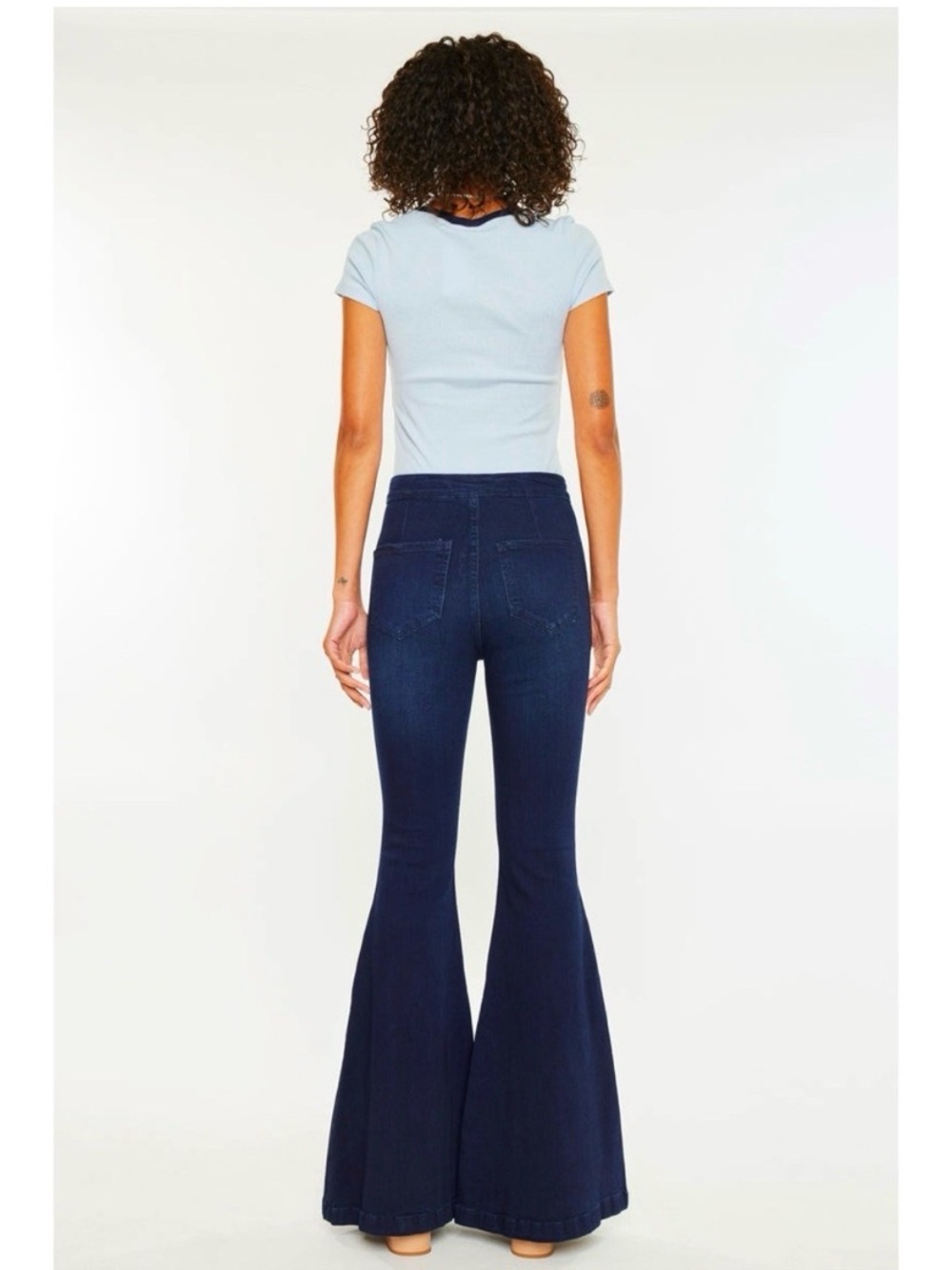 KANCAN High Rise Dark Wash Festival Flare Jeans Size 29 - Picture 5 of 9